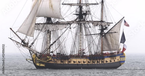 Traditional style sailing vessel in the sea
