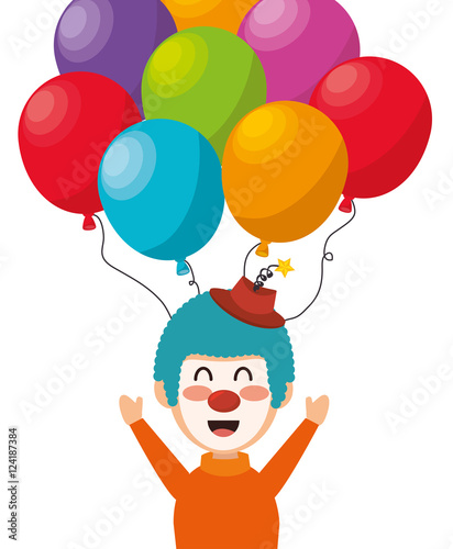 clown balloons festival funfair funny design vector illustration eps 10