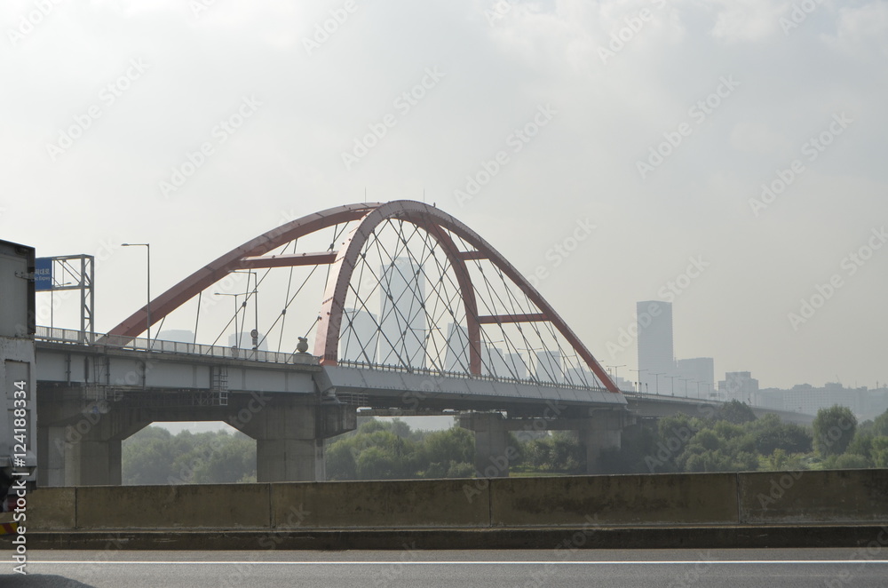 Naklejka premium 도시 경관