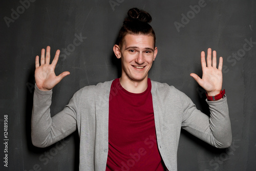 attractive man in studio