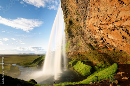 The Beautiful Seljalandsfoss Waterfalls of South Iceland at Sunset  Iceland