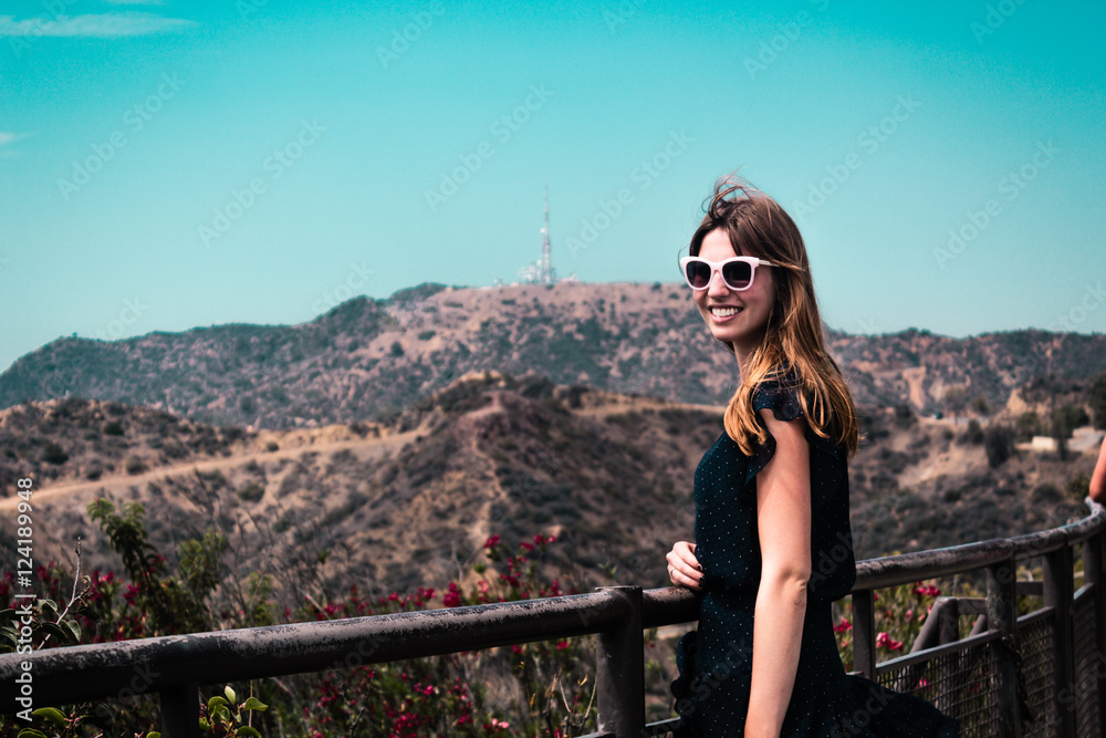 Girl at Hollywood Hills in Los Angeles, California