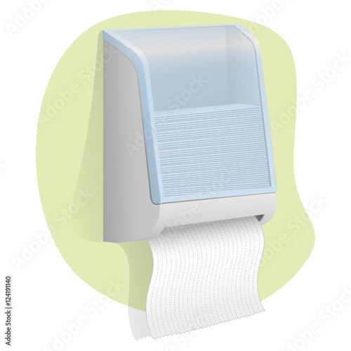 paper door Illustration towel wall mounted. Ideal for product catalogs and hygiene information