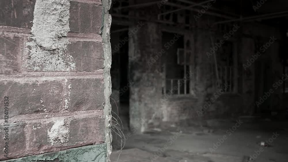 Rack focus of abandoned factory building Rack focus of abandoned factory building