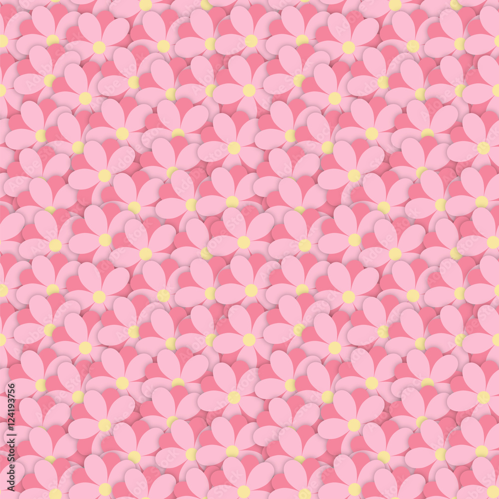 overlap cute pink seamless floral pattern flowers