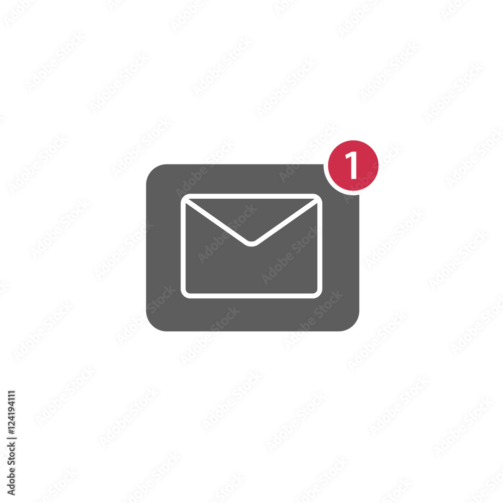 Flat Design of New Message Notification Icon Flat Design of New Message Notification Icon