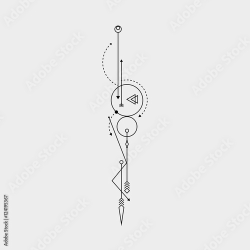 Line Dot Tattoo M_1609001