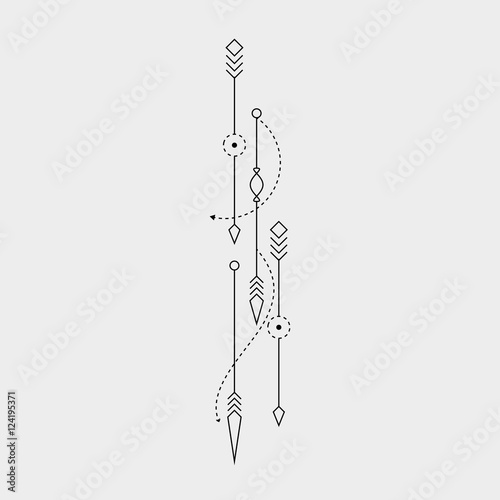 Line Dot Tattoo M_1609001