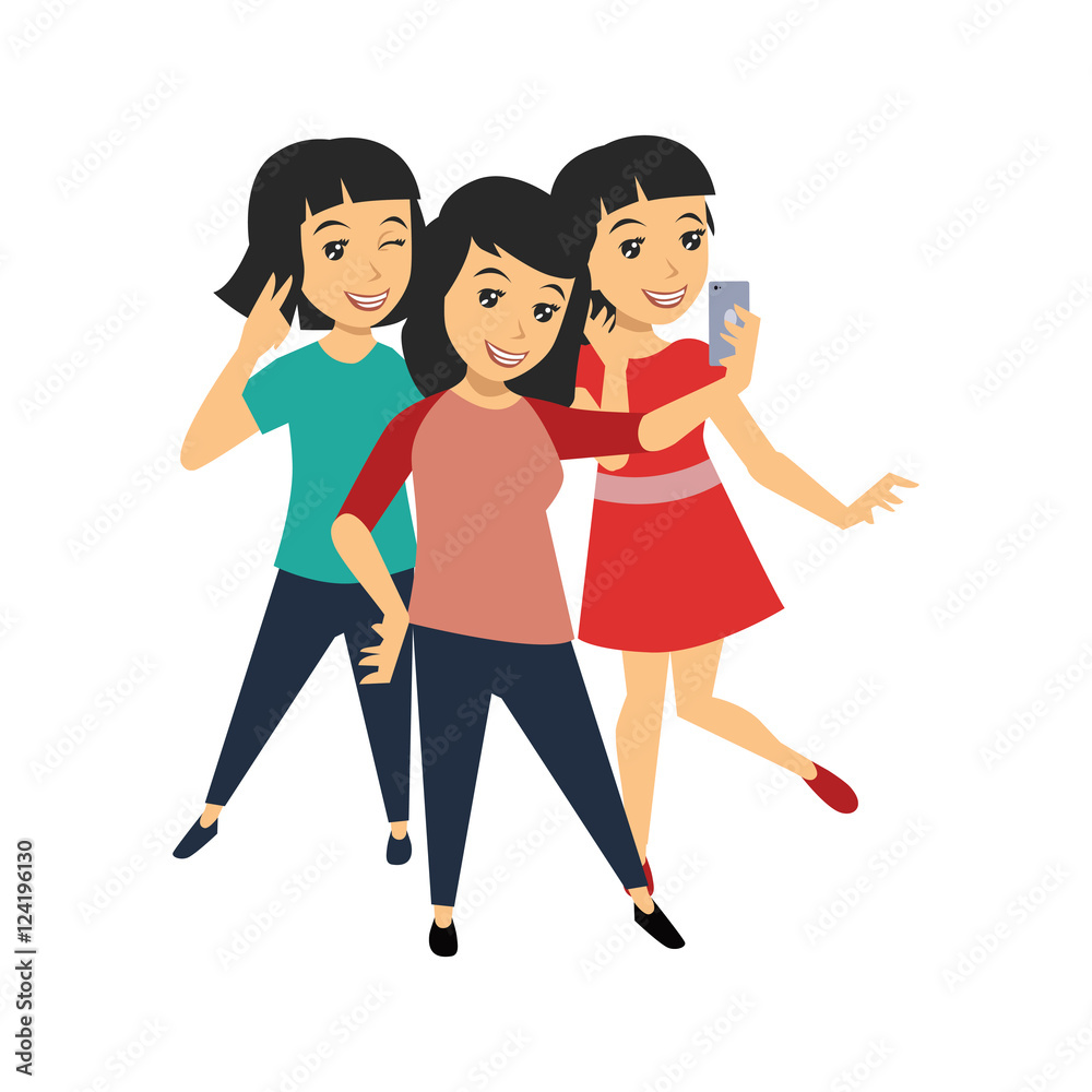Obraz premium Selfie People Cartoon