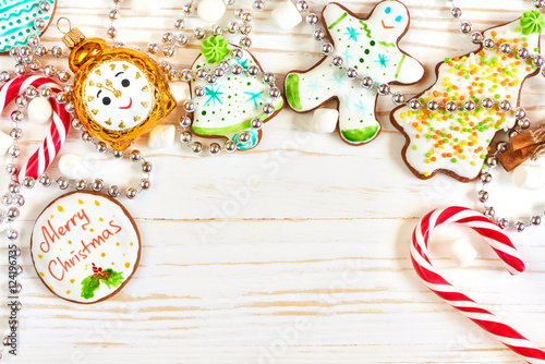 Christmas cookies and candy cane