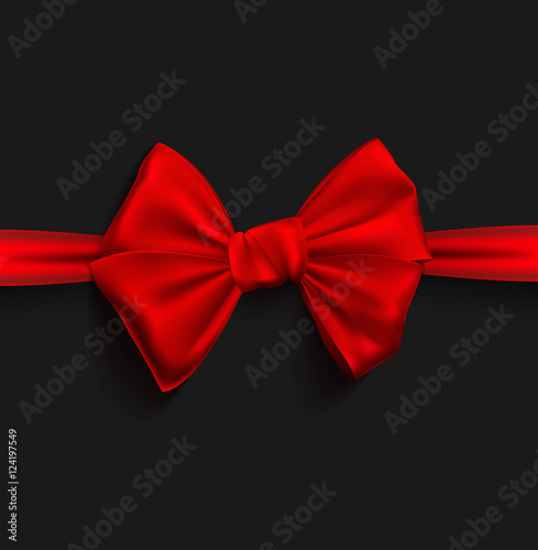 Realistic Ribbon red bow. Vector illustration