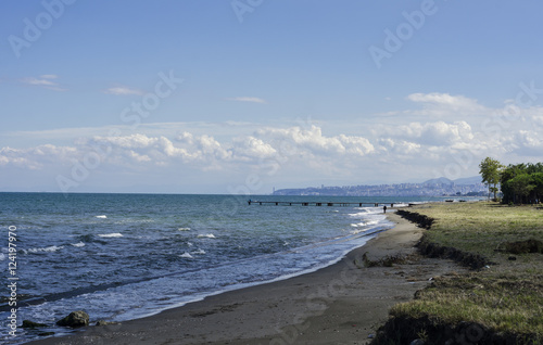 Beaches and the seaside of Black Sea, Samsun city, Turkey
