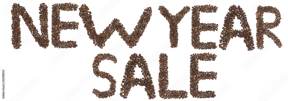 new year sale phrase made of cedar  nuts