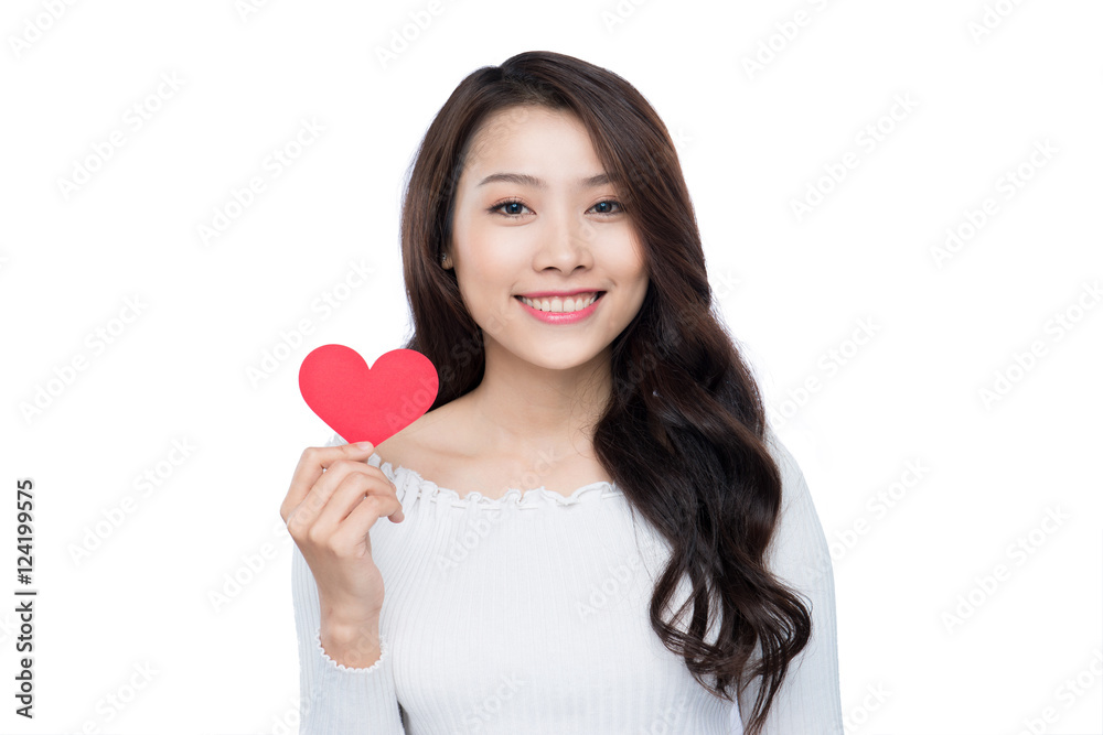 Portrait of attractive asian smiling woman isolated on white background Portrait of attractive asian smiling woman isolated on white background
