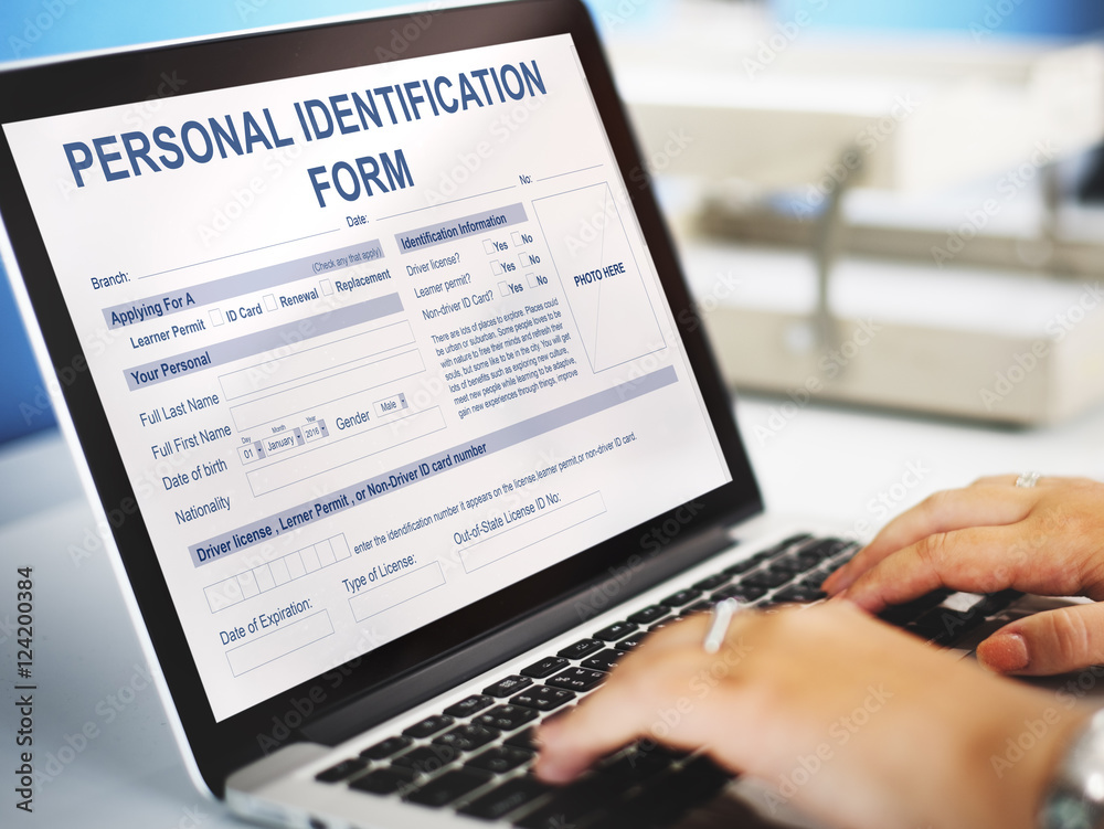 Personal Identification Form Application Concept Personal Identification Form Application Concept