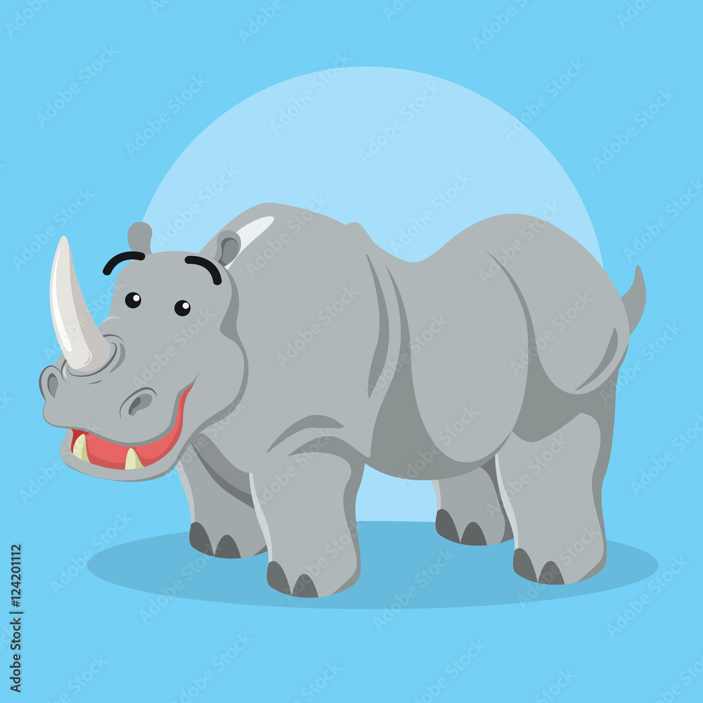 rhino character vector illustration design 