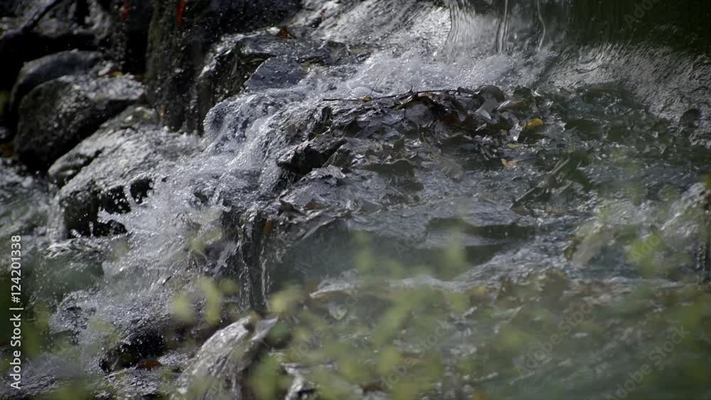 Slow motion of water splashing on rocks Slow motion of water splashing on rocks