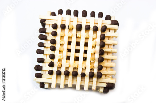 A lot of matches isolated over white background photo