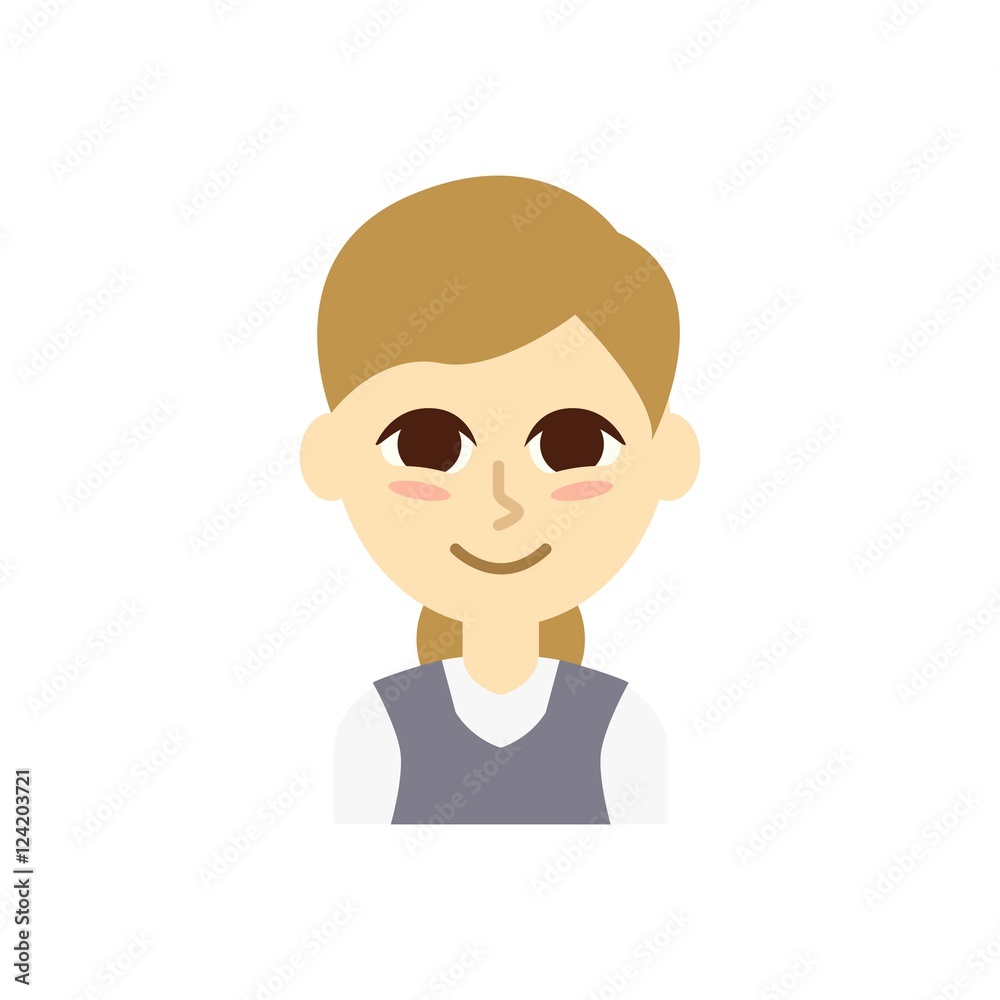 Female Profile Picture. Isolated and minimalistic Female Profile Picture. Isolated and minimalistic