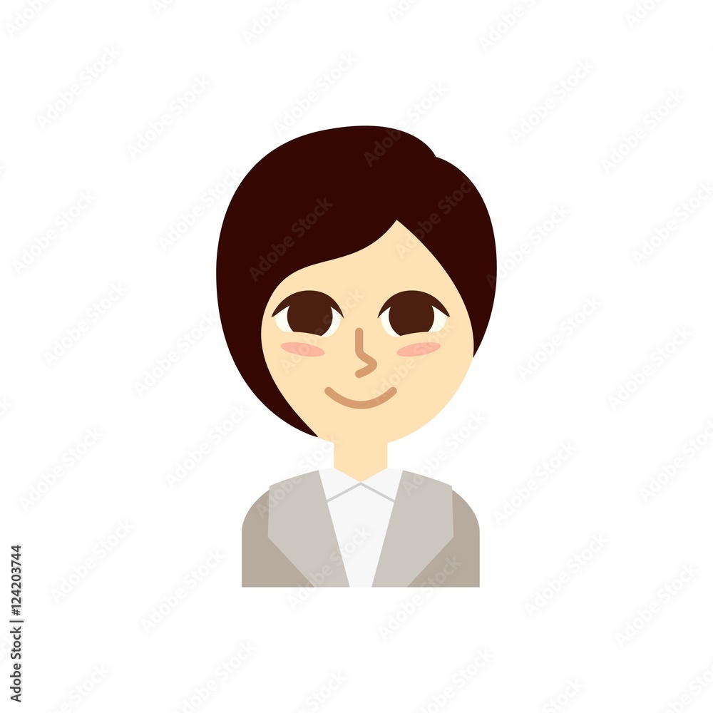 Female Profile Picture. Isolated and minimalistic Female Profile Picture. Isolated and minimalistic
