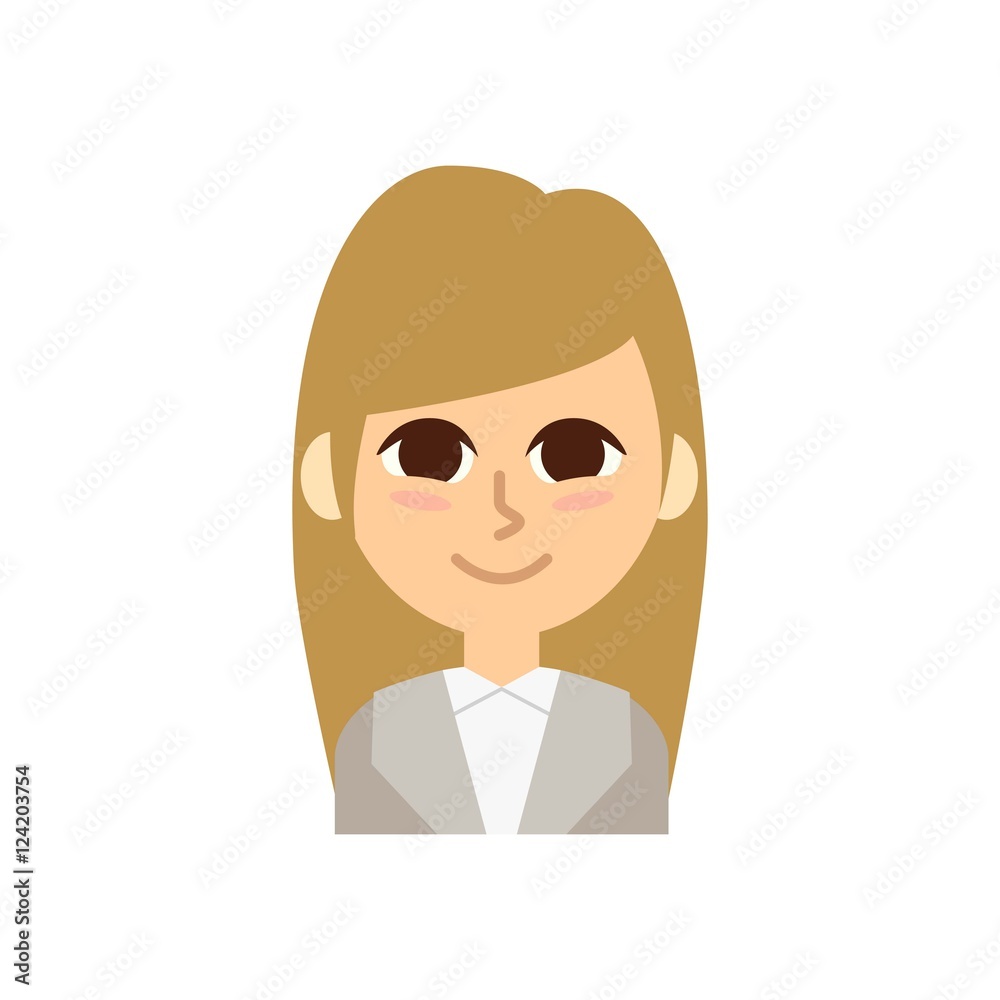 Female Profile Picture. Isolated and minimalistic Female Profile Picture. Isolated and minimalistic