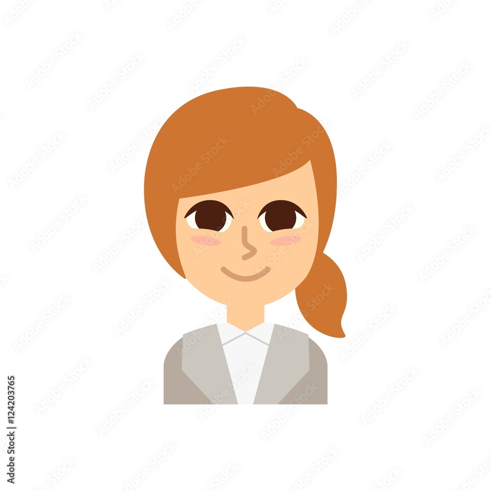 Female Profile Picture. Isolated and minimalistic