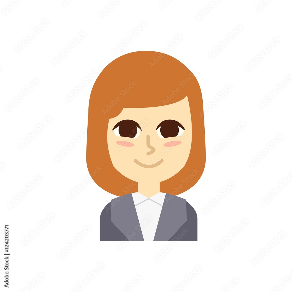 Female Profile Picture. Isolated and minimalistic