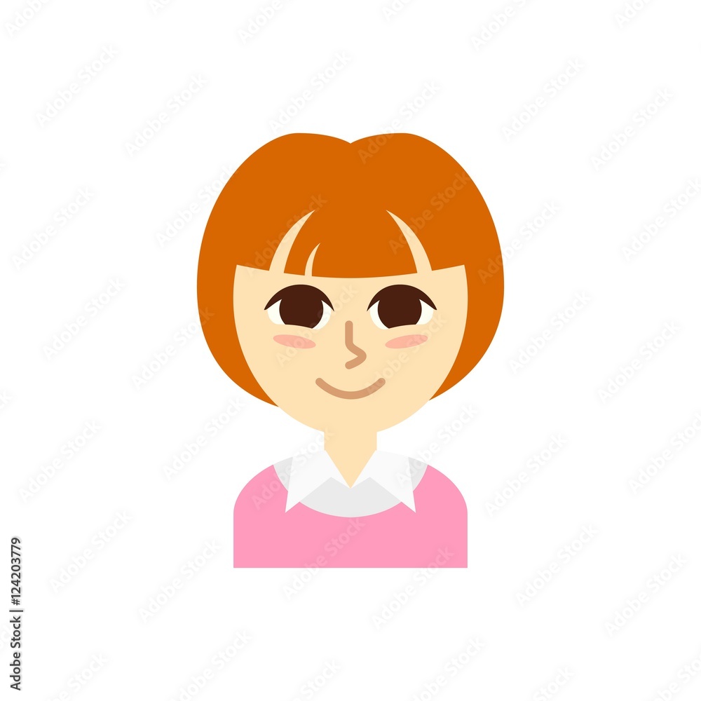 Female Profile Picture. Isolated and minimalistic Female Profile Picture. Isolated and minimalistic