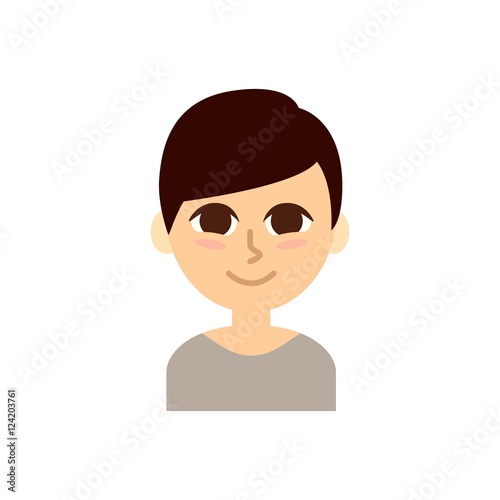 Female Profile Picture. Isolated and minimalistic