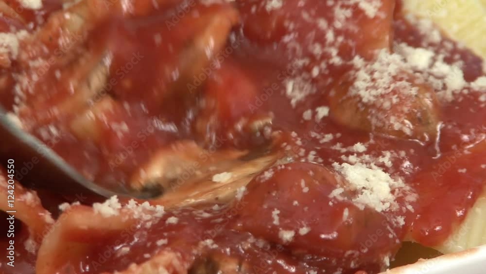 Pasta with Bolognese Sauce and Parmesan Cheese and Mushrooms Pasta with Bolognese Sauce and Parmesan Cheese and Mushrooms