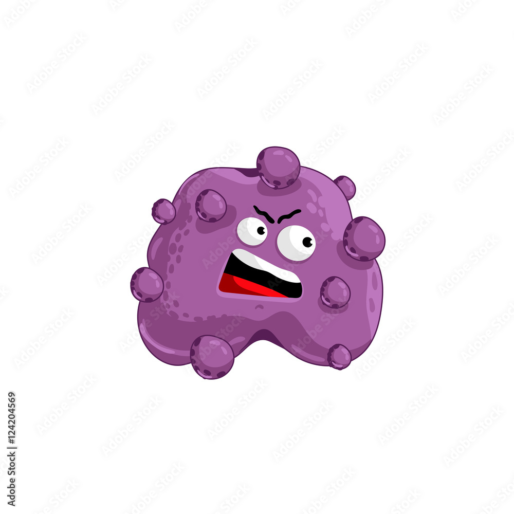 Cartoon virus character isolated vector illustration on white background. Cute fly germ virus infection vector character. Funny micro bacteria character. Cartoon virus character isolated vector illustration on white background. Cute fly germ virus infection vector character. Funny micro bacteria character.