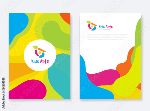 Company Document Cover Design Set for school ,kids logo, education and arts