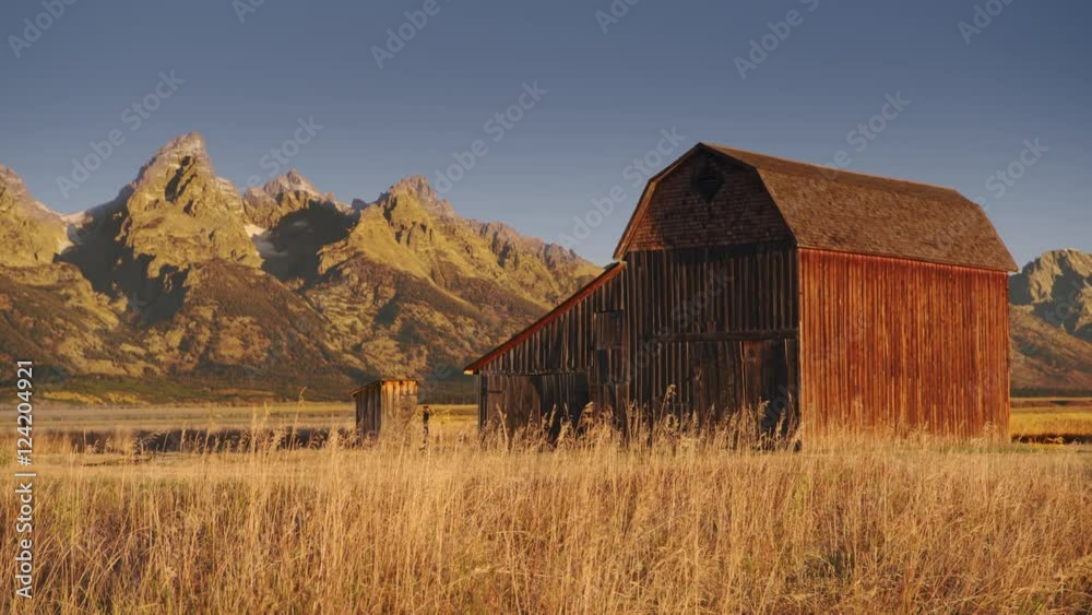 Wide Shot of Moulton Barn in Grand Teton National Park Wide Shot of Moulton Barn in Grand Teton National Park