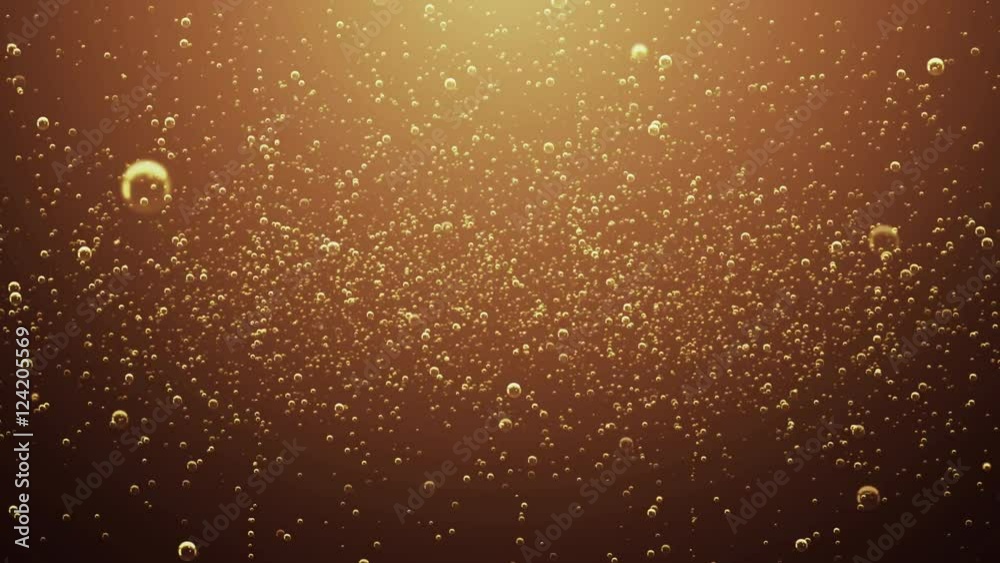 A bronze background of sparse cola bubble fizz with last 10 seconds loop at end.