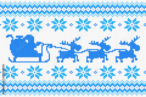 blau weiß gestrickter Weihnachtshintergrund 