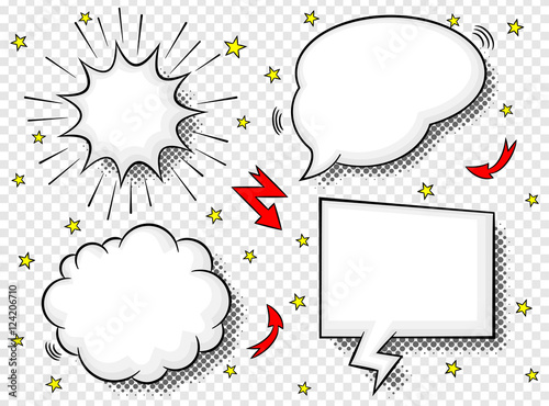 Comic Sprechblasen mit Textfreiraum 