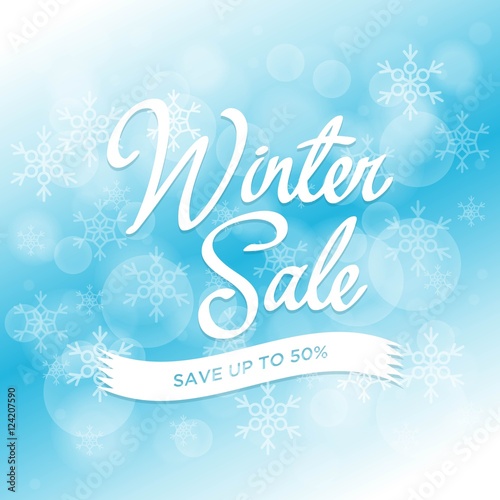 winter sale background with snow elements for your marketing kit