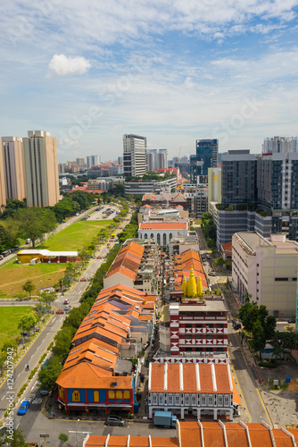 Area view of old Little India town, Singapore