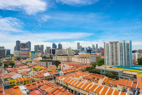 Area view of old Little India town, Singapore