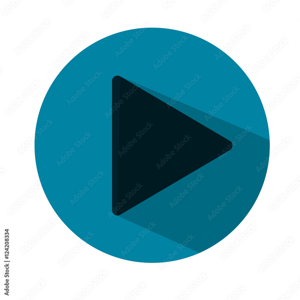 Play icon flat illustration. Blue icon. Vector illustration Play icon flat illustration. Blue icon. Vector illustration
