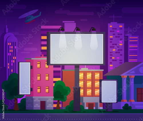 Vector illustration of an advertising billboard