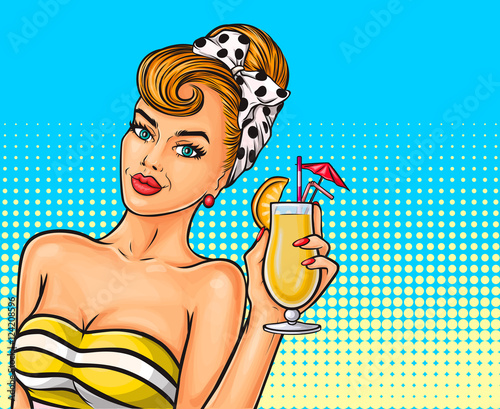 Vector pop art sexy girl