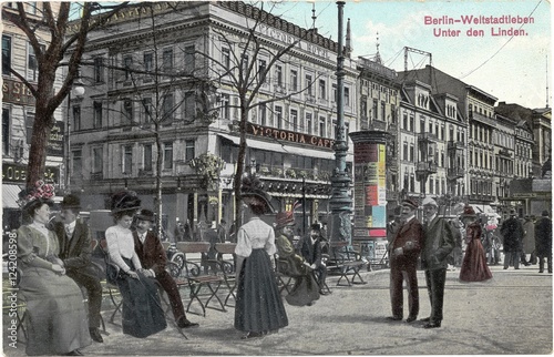 Unter den Linden um 1900 / original historische Postkarte aus Berlin