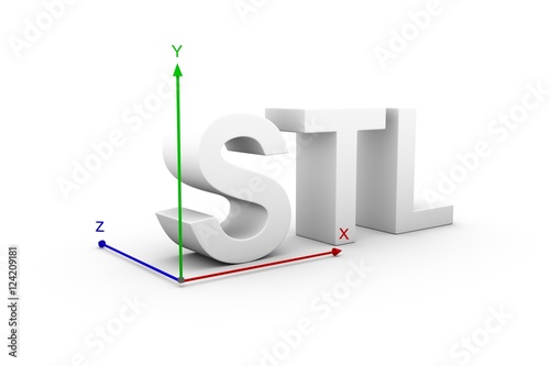 Fototapeta Naklejka Na Ścianę i Meble -  STL axis 3d illustration