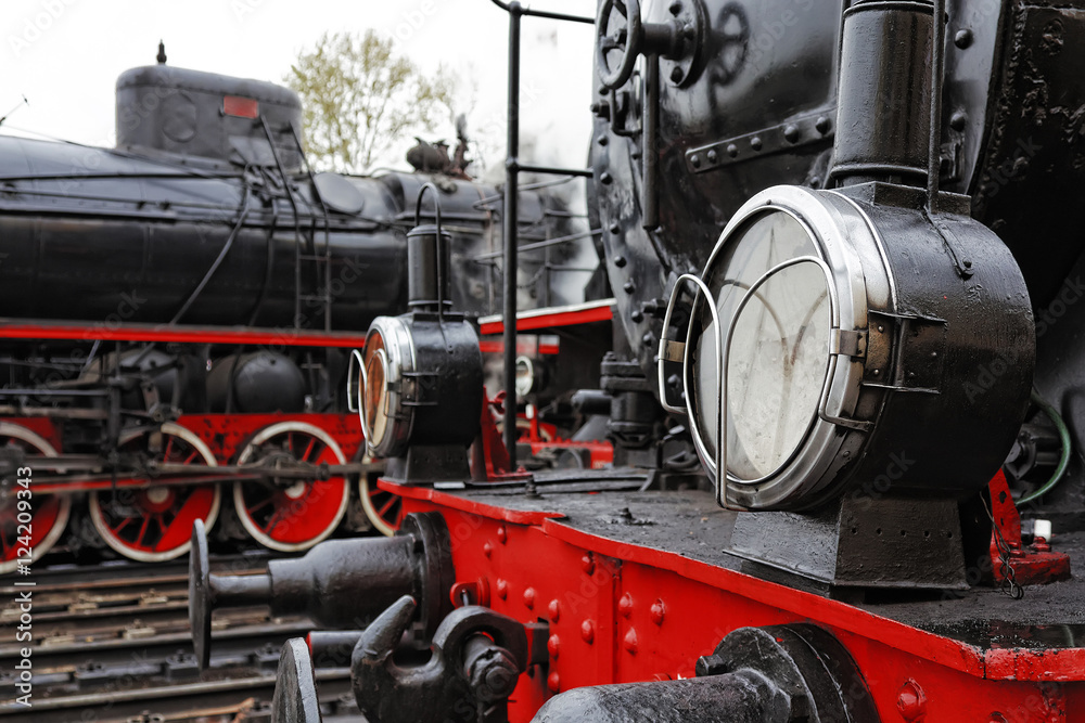 Detail of an old steam locomotive. Detail of an old steam locomotive.