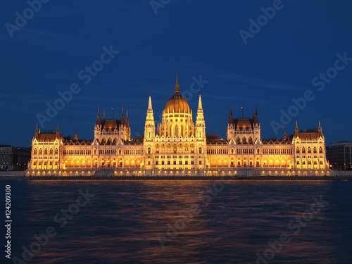 Hungarian Parliament night view - Budapest  Hungary