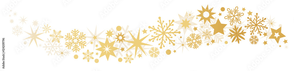 Weihnachtliche Dekoration goldener Sternenschweif