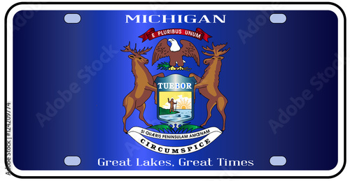 Michigan License Plate Flag