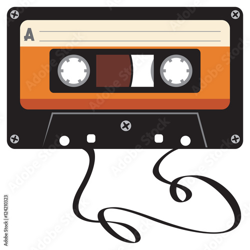 damaged audio cassette tape Fototapet