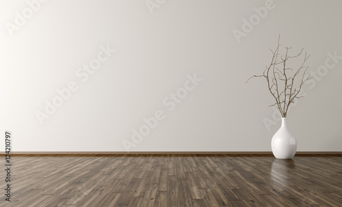 Room with vase interior background 3d rendering